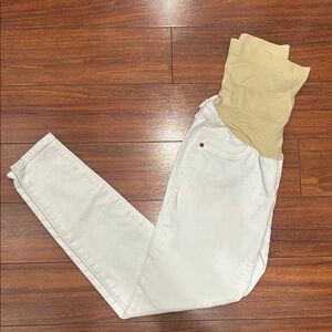Maternity over belly white skinny stretch jeggings - women’s size 6